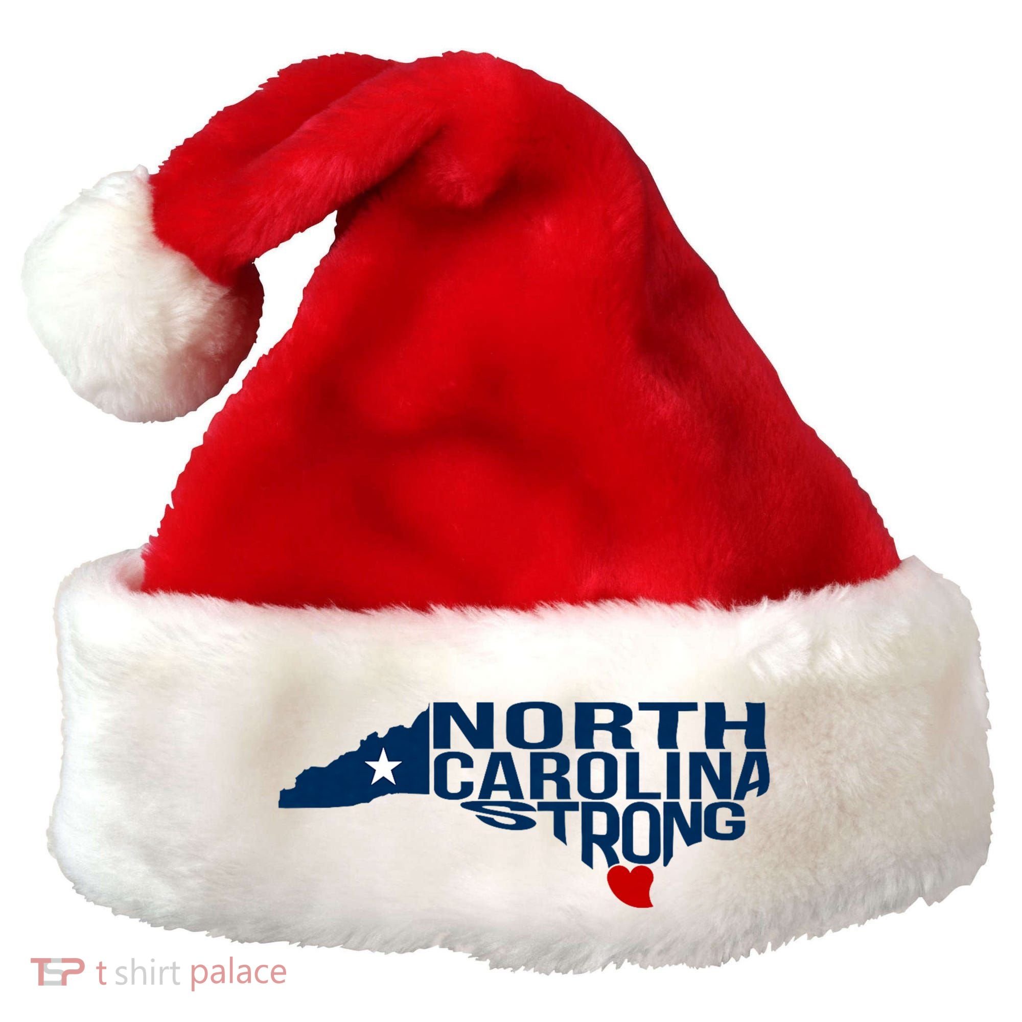 North Carolina Strong With Nc State And Love North Carolina Santa Hat