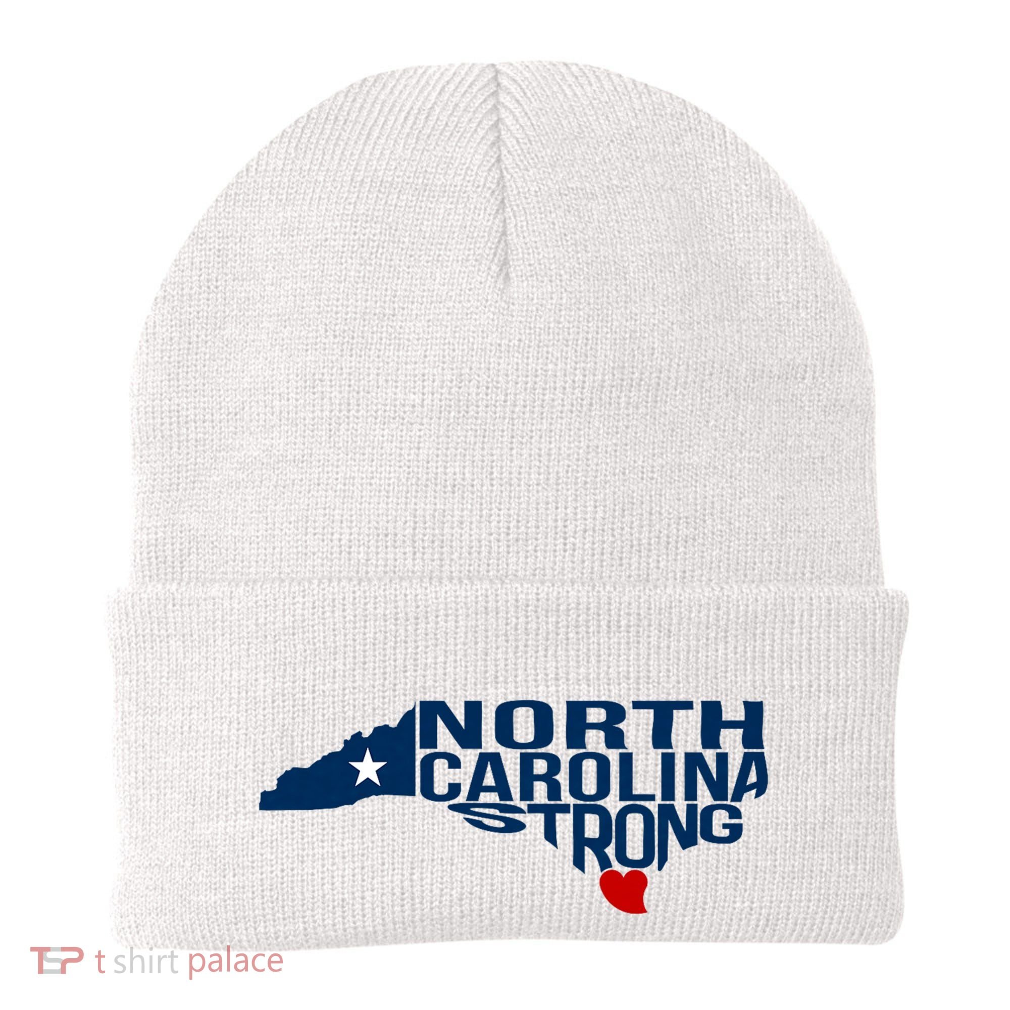 North Carolina Strong With Nc State And Love North Carolina Beanie