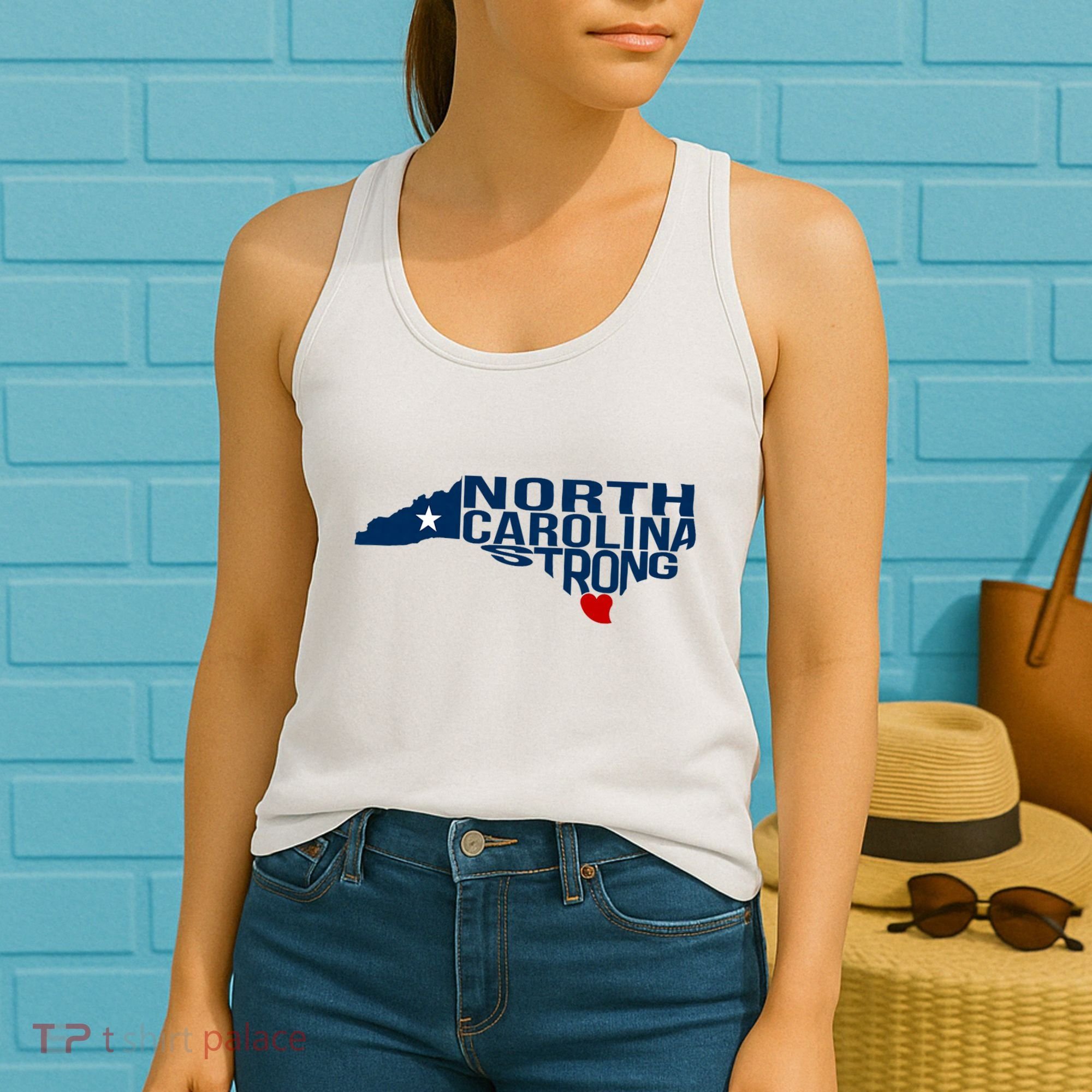 North Carolina Strong With Nc State And Love North Carolina Women's Tank Top