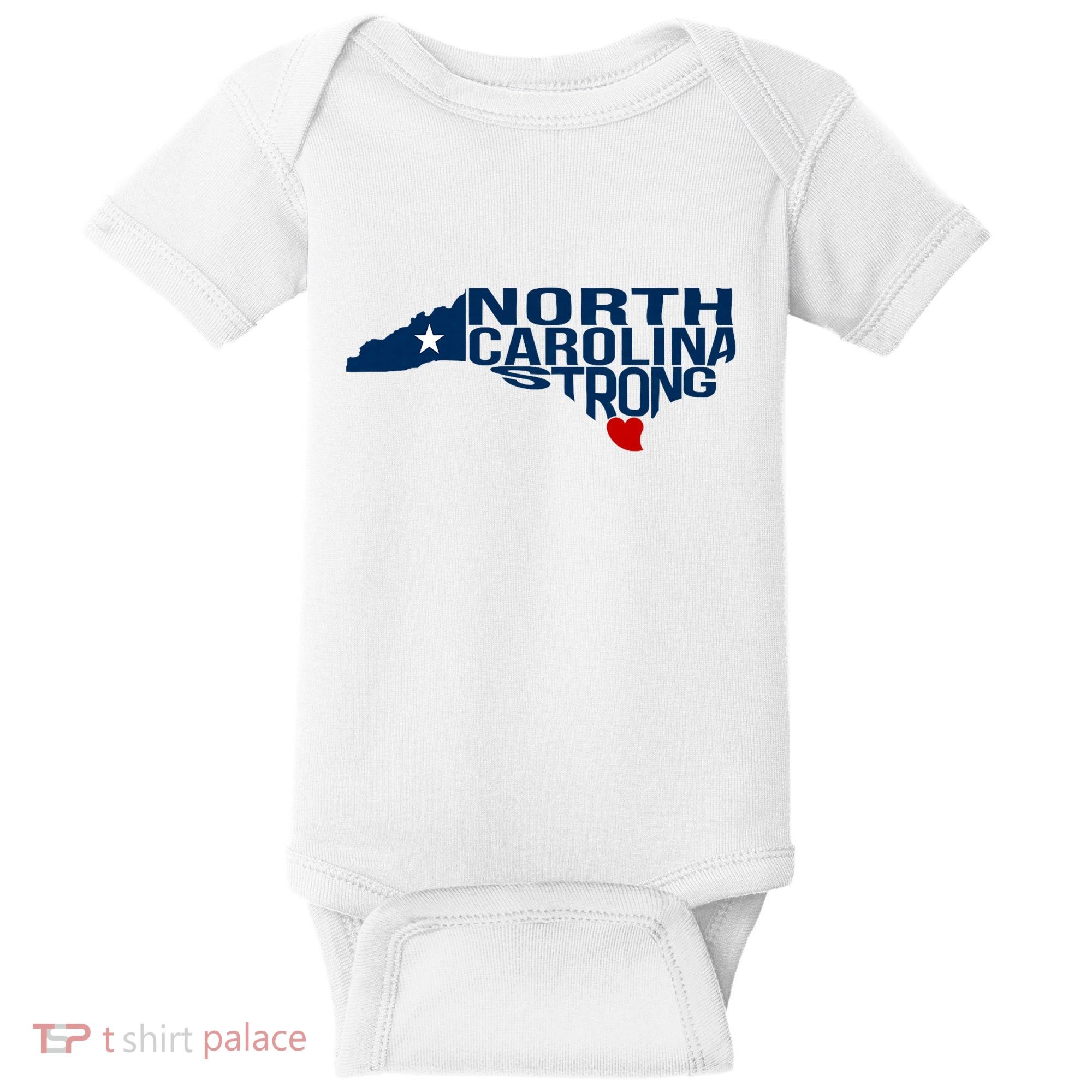 North Carolina Strong With Nc State And Love North Carolina Baby Bodysuit