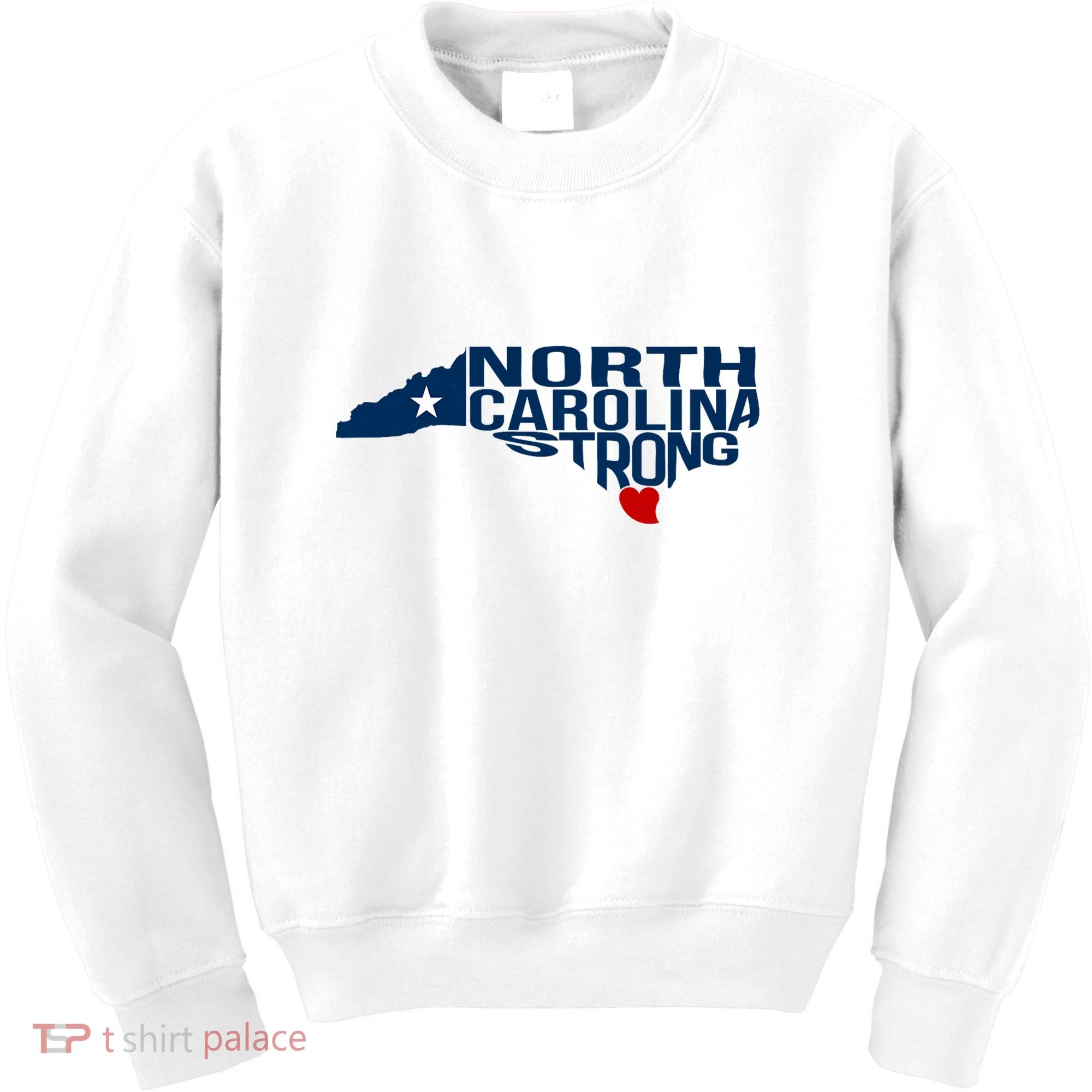 North Carolina Strong With Nc State And Love North Carolina Kids Sweatshirt