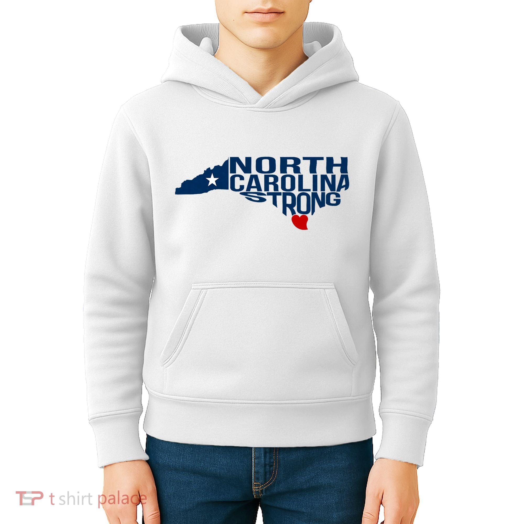 North Carolina Strong With Nc State And Love North Carolina Kids Hoodie