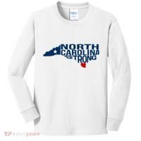 North Carolina Strong With Nc State And Love North Carolina Kids Long Sleeve Shirt thumb 0