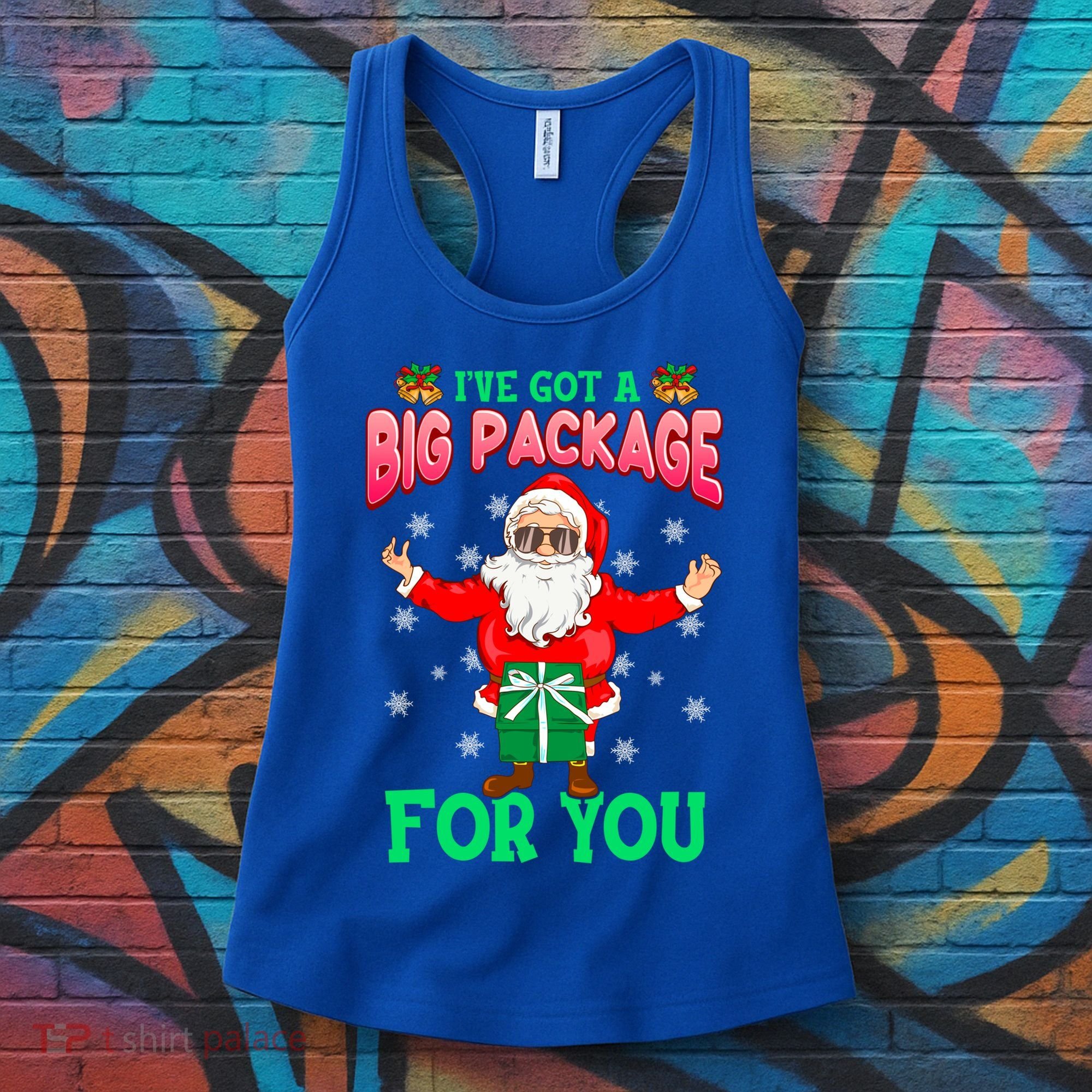 Naughty Christmas Santa Ive Got A Big Package For You Cool Gift Women's Tank Top