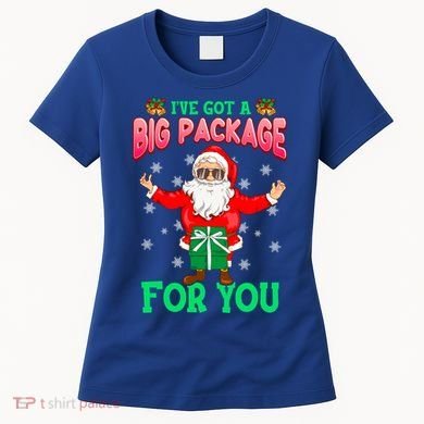 Naughty Christmas Santa Ive Got A Big Package For You Cool Gift Women's T-Shirt
