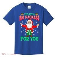 Naughty Christmas Santa Ive Got A Big Package For You Cool Gift Kids T-Shirt thumb 0
