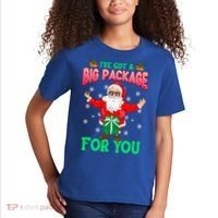 Naughty Christmas Santa Ive Got A Big Package For You Cool Gift Kids T-Shirt thumb 2
