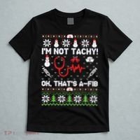 Nurse Christmas Stethoscope Rn Lpn Scrub Xmas Im Not Tachy T-Shirt thumb 5