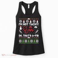 Nurse Christmas Stethoscope Rn Lpn Scrub Xmas Im Not Tachy Women's Tank Top thumb 0