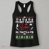 Nurse Christmas Stethoscope Rn Lpn Scrub Xmas Im Not Tachy Women's Tank Top thumb 3
