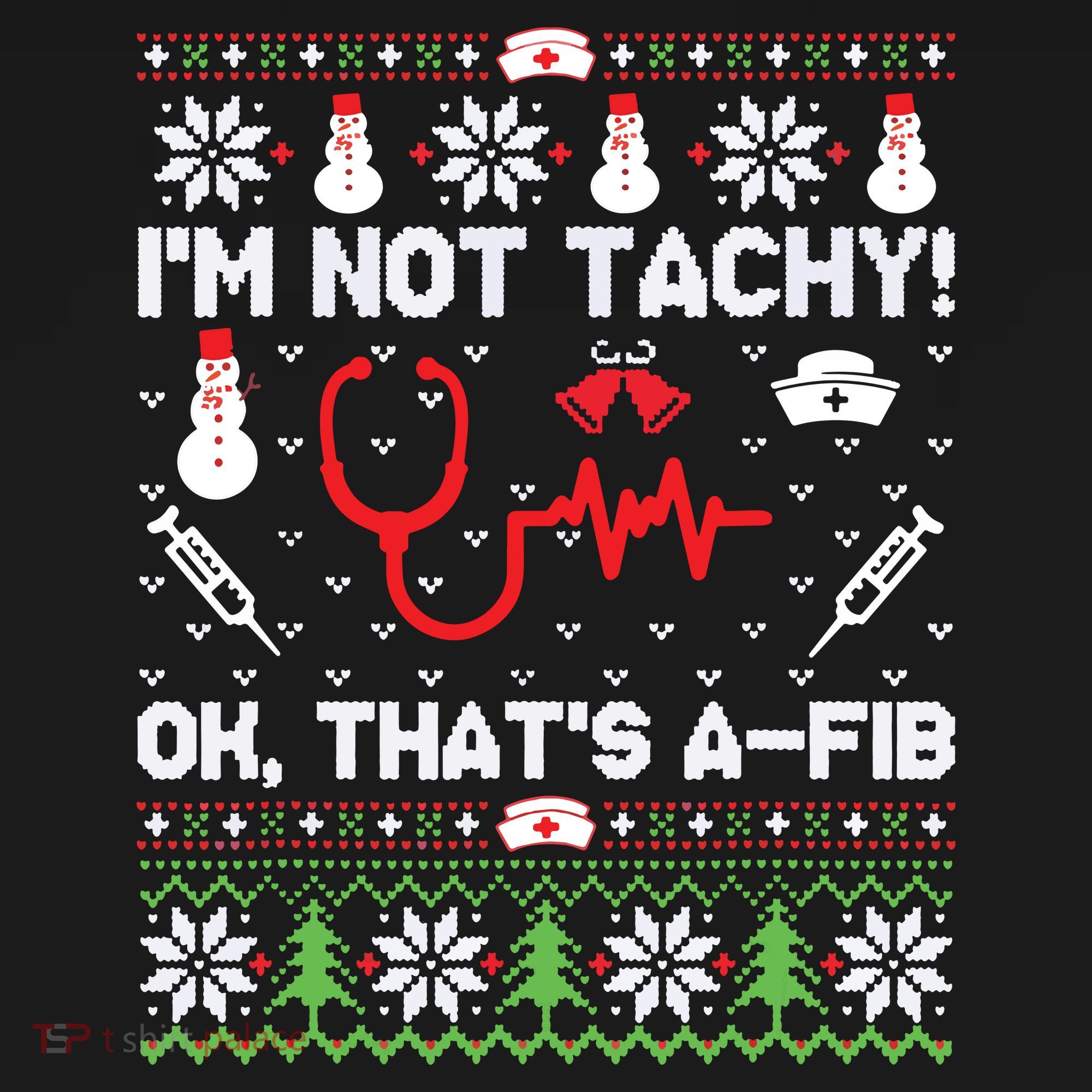 Nurse Christmas Stethoscope Rn Lpn Scrub Xmas Im Not Tachy Women's Tank Top