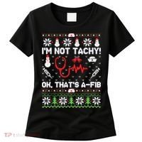 Nurse Christmas Stethoscope Rn Lpn Scrub Xmas Im Not Tachy Women's T-Shirt thumb 0