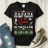 Nurse Christmas Stethoscope Rn Lpn Scrub Xmas Im Not Tachy Women's T-Shirt thumb 3