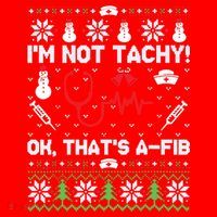 Nurse Christmas Stethoscope Rn Lpn Scrub Xmas Im Not Tachy Santa Hat thumb 1