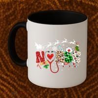 Nurse Christmas Stethoscope Nurses Pajamas Pjs Nursing Xmas Gift Coffee Mug thumb 2