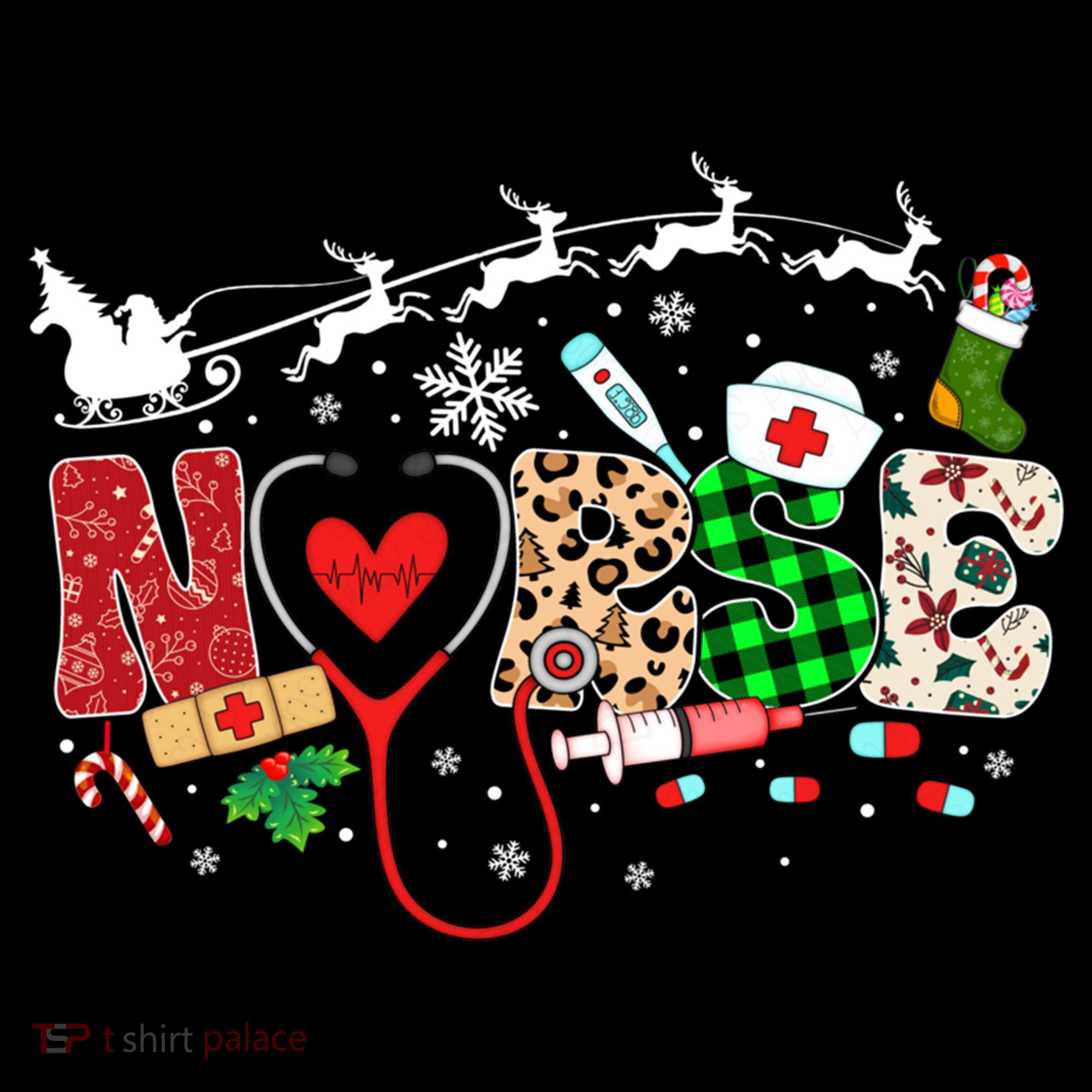 Nurse Christmas Stethoscope Nurses Pajamas Pjs Nursing Xmas Gift Coffee Mug