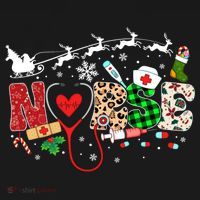 Nurse Christmas Stethoscope Nurses Pajamas Pjs Nursing Xmas Gift Women's Hoodie thumb 2