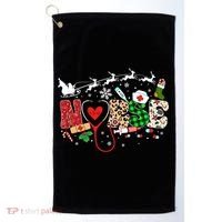 Nurse Christmas Stethoscope Nurses Pajamas Pjs Nursing Xmas Gift Golf Towel thumb 0