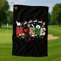 Nurse Christmas Stethoscope Nurses Pajamas Pjs Nursing Xmas Gift Golf Towel thumb 1