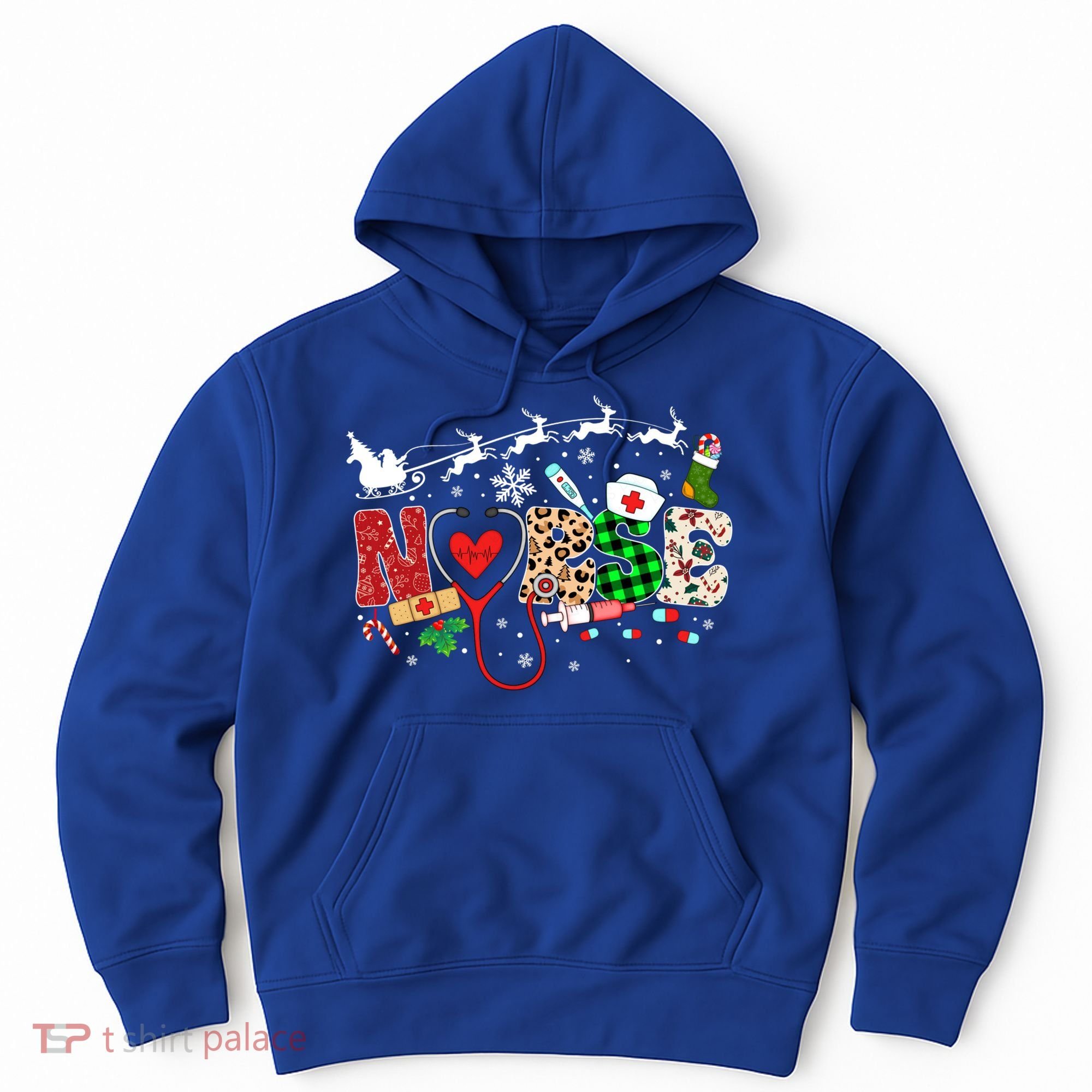 Nurse Christmas Stethoscope Nurses Pajamas Pjs Nursing Xmas Gift Hoodie
