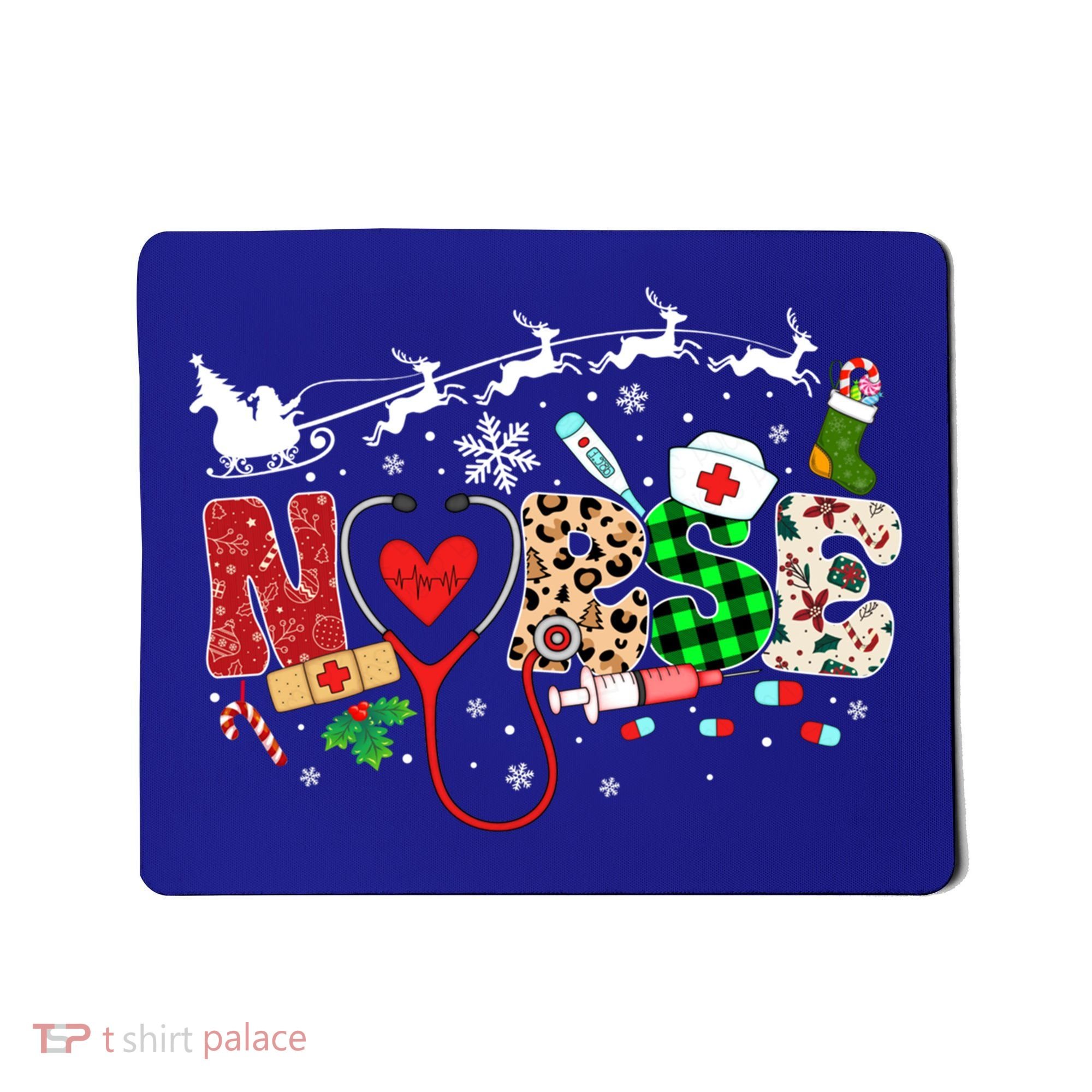 Nurse Christmas Stethoscope Nurses Pajamas Pjs Nursing Xmas Gift Mousepad