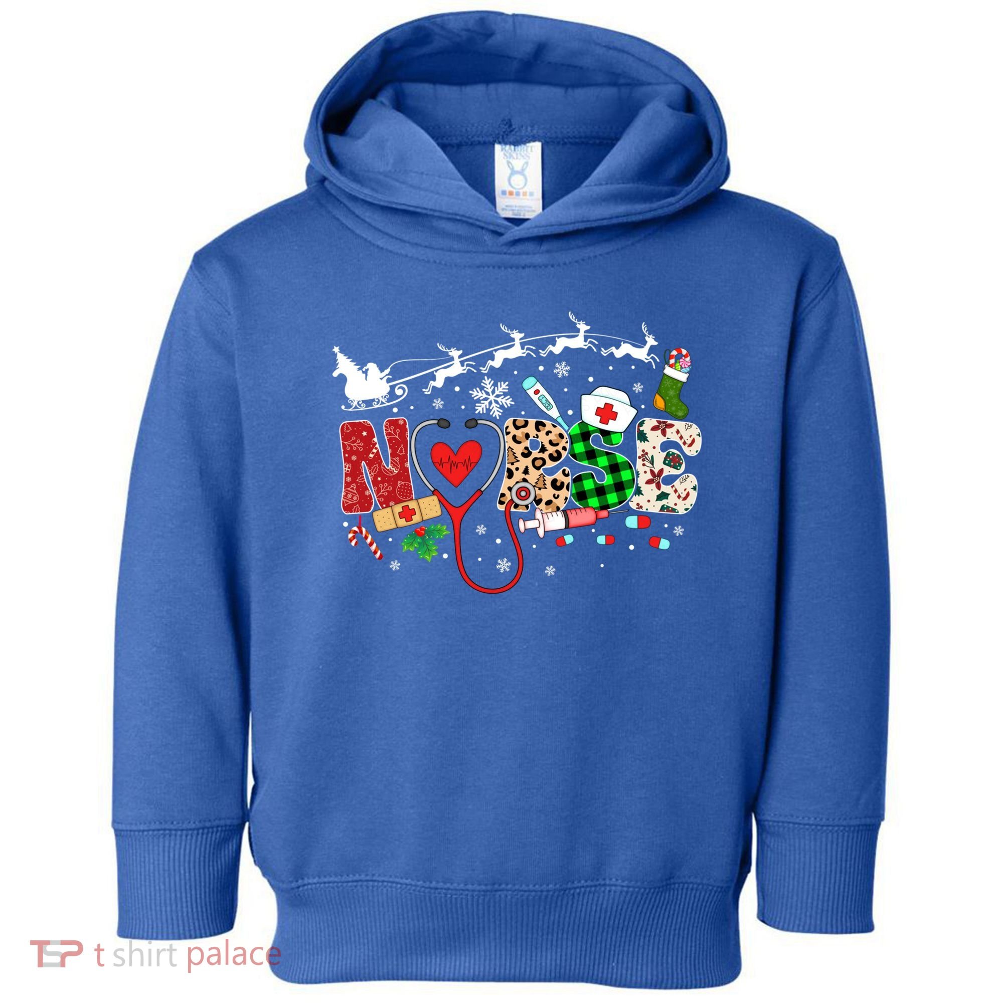 Nurse Christmas Stethoscope Nurses Pajamas Pjs Nursing Xmas Gift Toddler Hoodie