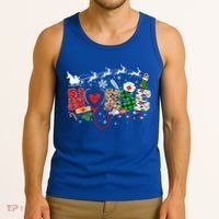 Nurse Christmas Stethoscope Nurses Pajamas Pjs Nursing Xmas Gift Tank Top thumb 3
