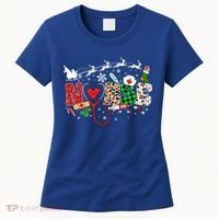 Nurse Christmas Stethoscope Nurses Pajamas Pjs Nursing Xmas Gift Women's T-Shirt thumb 0