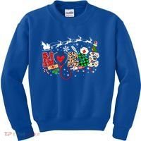 Nurse Christmas Stethoscope Nurses Pajamas Pjs Nursing Xmas Gift Kids Sweatshirt thumb 0