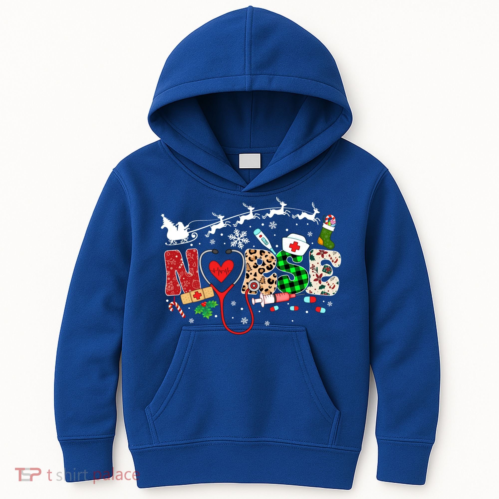 Nurse Christmas Stethoscope Nurses Pajamas Pjs Nursing Xmas Gift Kids Hoodie