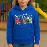 Nurse Christmas Stethoscope Nurses Pajamas Pjs Nursing Xmas Gift Kids Hoodie thumb 3