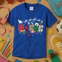 Nurse Christmas Stethoscope Nurses Pajamas Pjs Nursing Xmas Gift Kids T-Shirt thumb 3