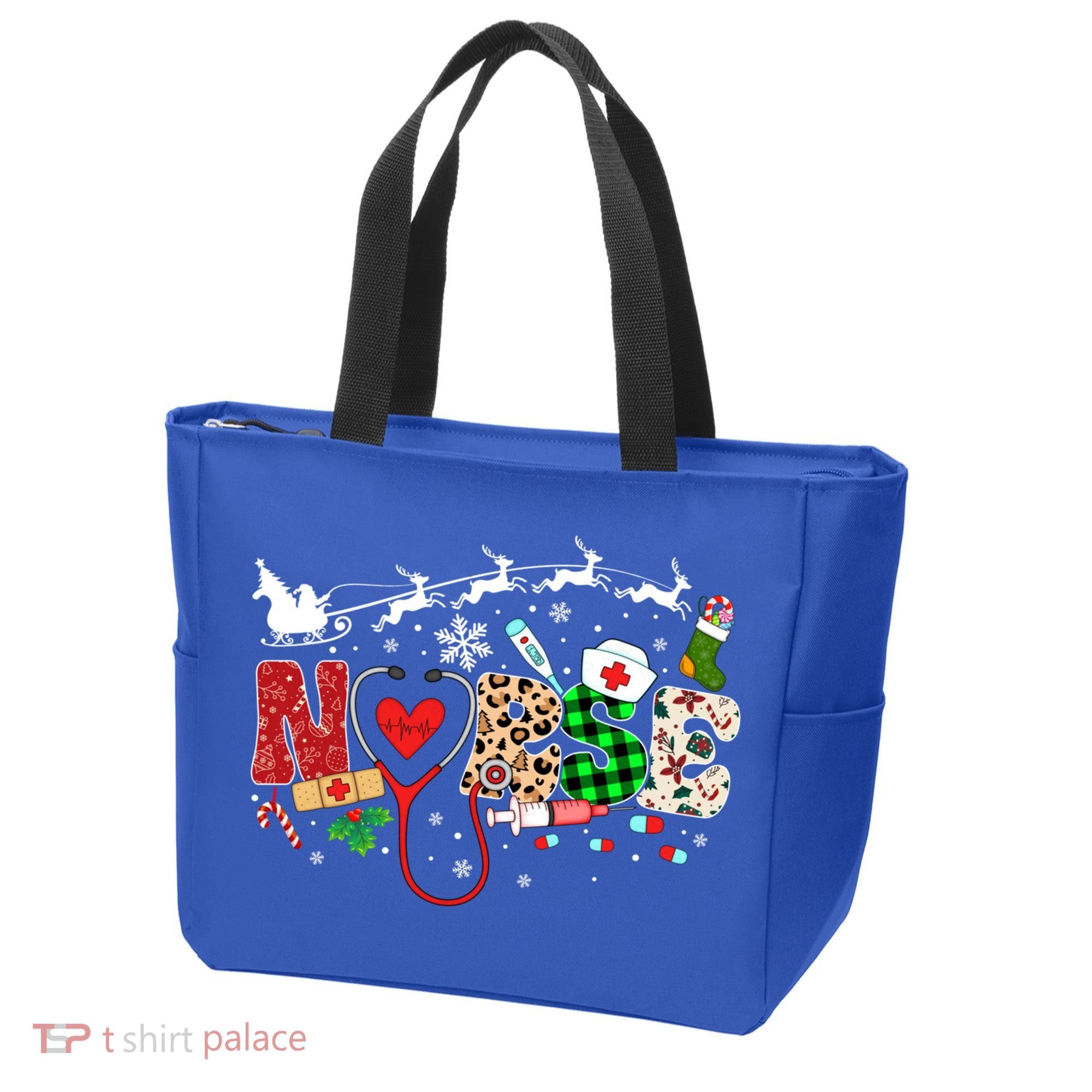 Nurse Christmas Stethoscope Nurses Pajamas Pjs Nursing Xmas Gift Tote Bag
