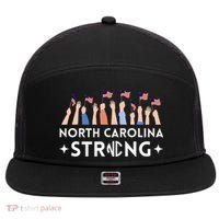 North Carolina Strong Support Nc Flag 7 Panel Mesh Trucker Snapback Hat thumb 0