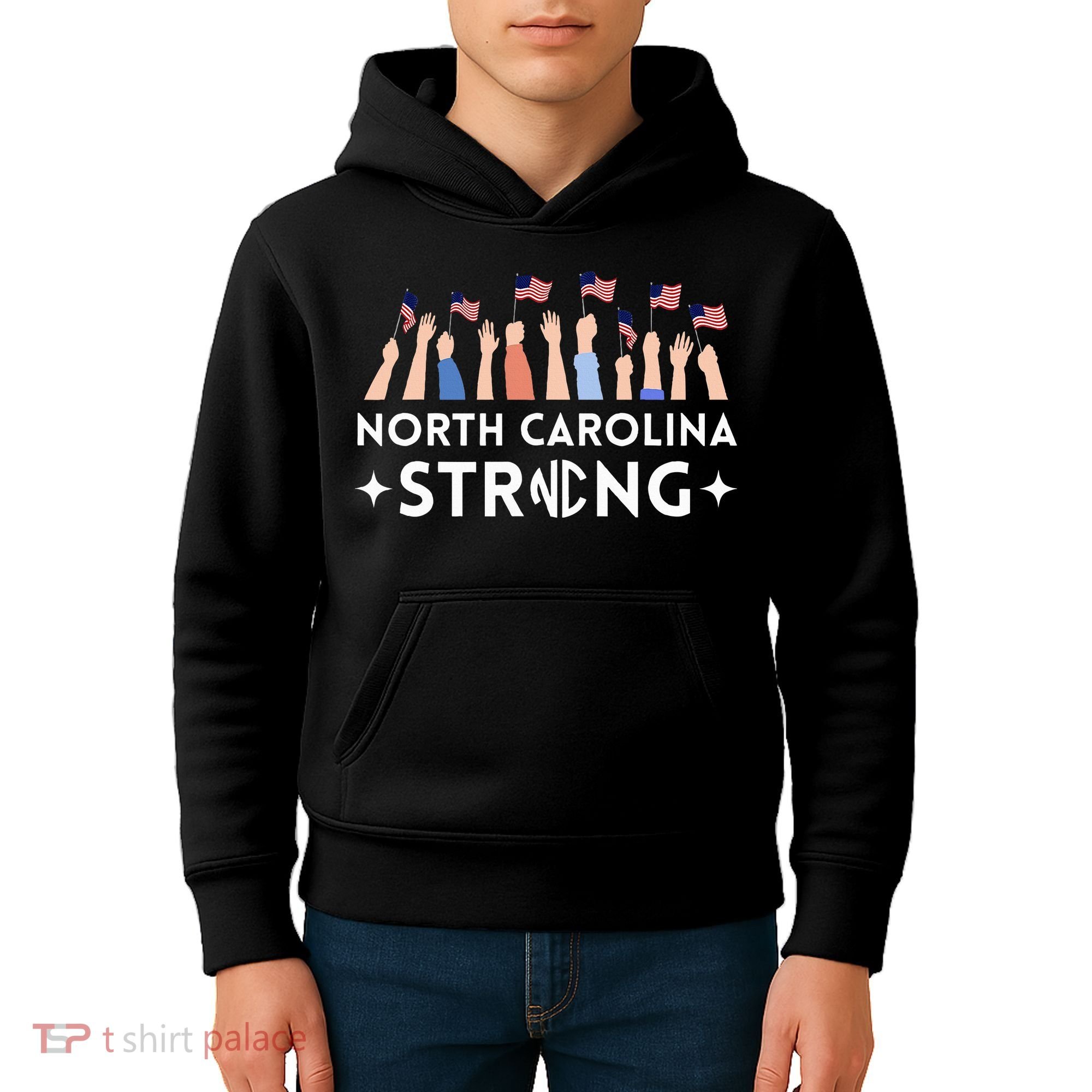 North Carolina Strong Support Nc Flag Kids Hoodie