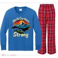 North Carolina Strong Strong Nc State Support Kids Long Sleeve Plaid Pajama Set thumb 0