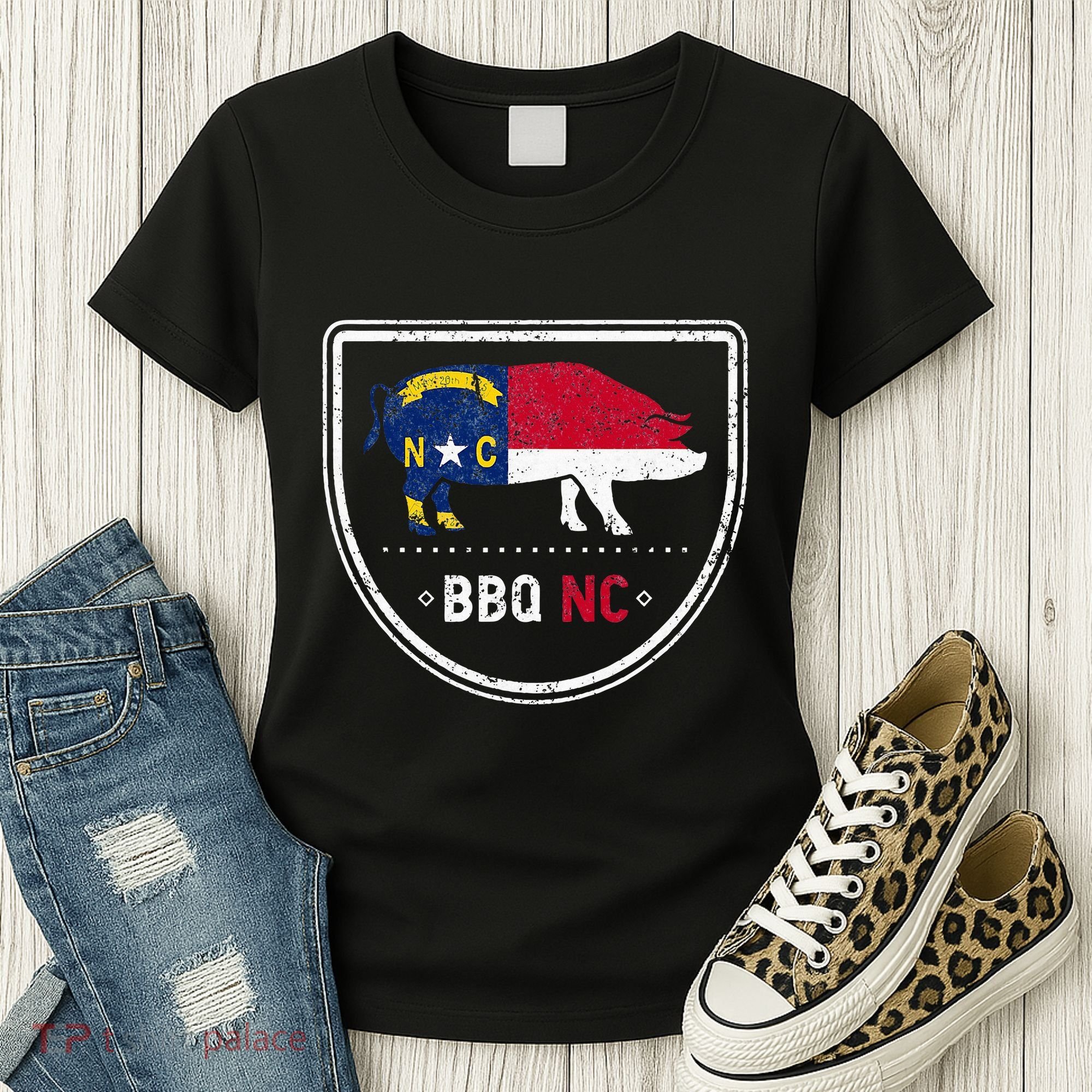 North Carolina State Flag Bbq Nc Women's T-Shirt