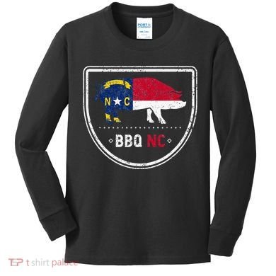 North Carolina State Flag Bbq Nc Kids Long Sleeve Shirt