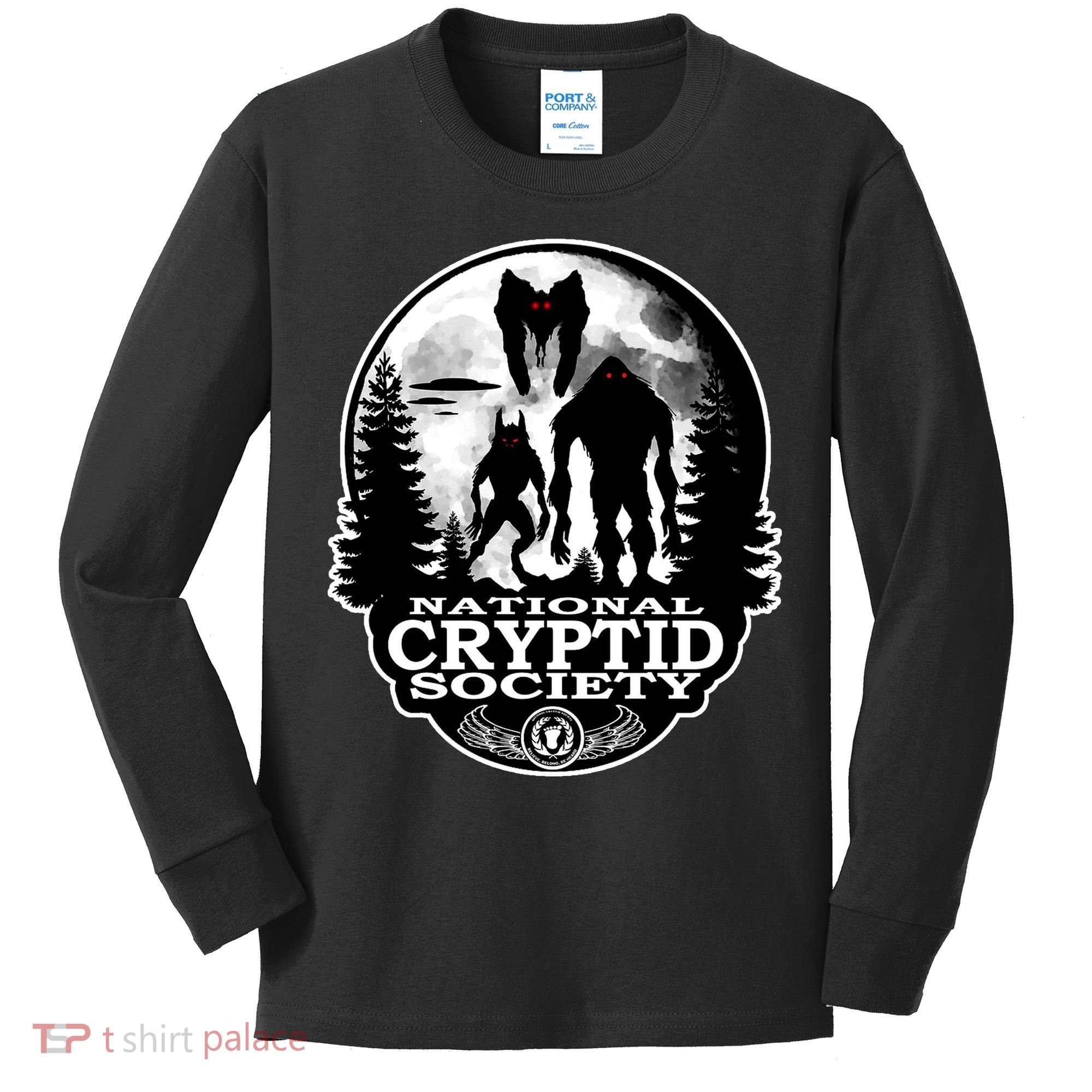 National Cryptid Society Mothman Kids Long Sleeve Shirt