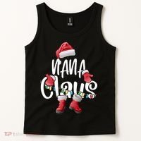 Nana Claus Shirt Santa Hat Matching Christmas Family Group Tank Top thumb 2
