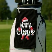 Nana Claus Shirt Santa Hat Matching Christmas Family Group Golf Towel thumb 2