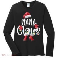 Nana Claus Shirt Santa Hat Matching Christmas Family Group Women's Long Sleeve Shirt thumb 0
