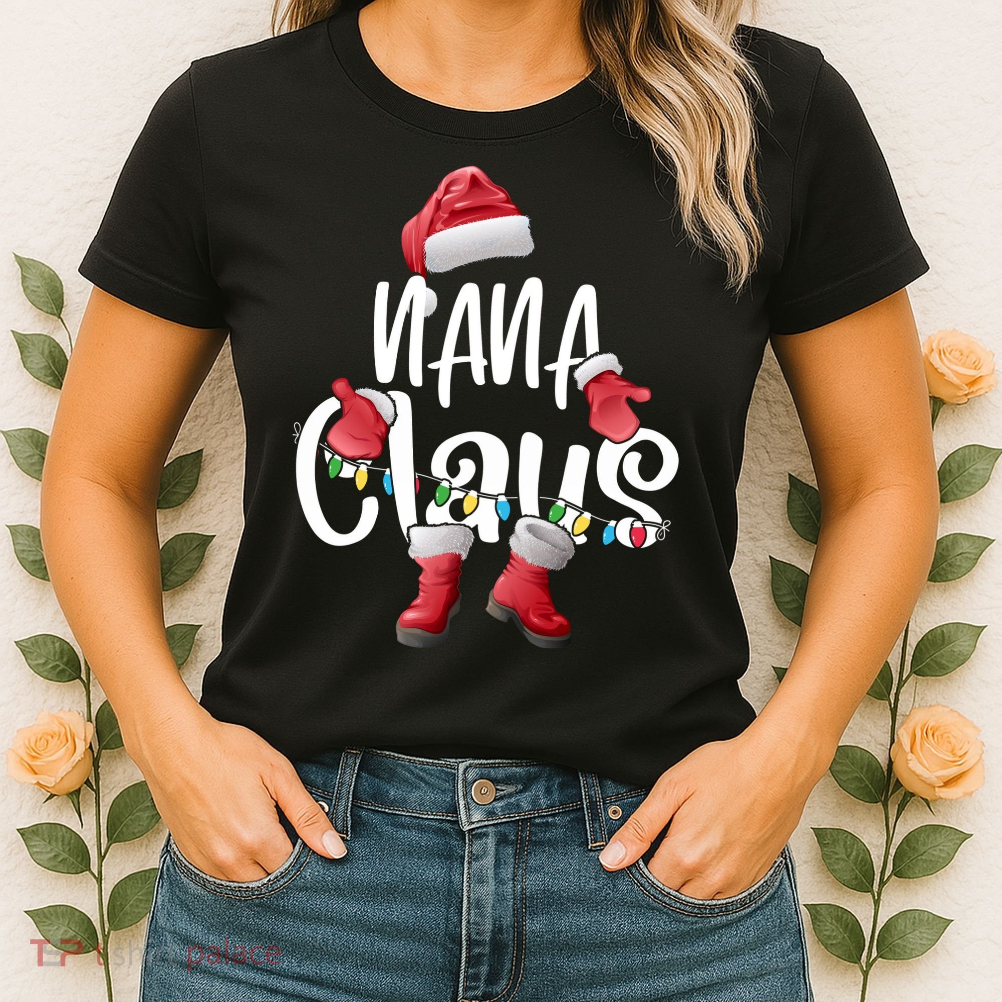 Nana Claus Shirt Santa Hat Matching Christmas Family Group Women's T-Shirt