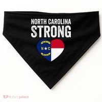 North Carolina Strong With Nc State And Love USA-Made Doggie Bandana thumb 0