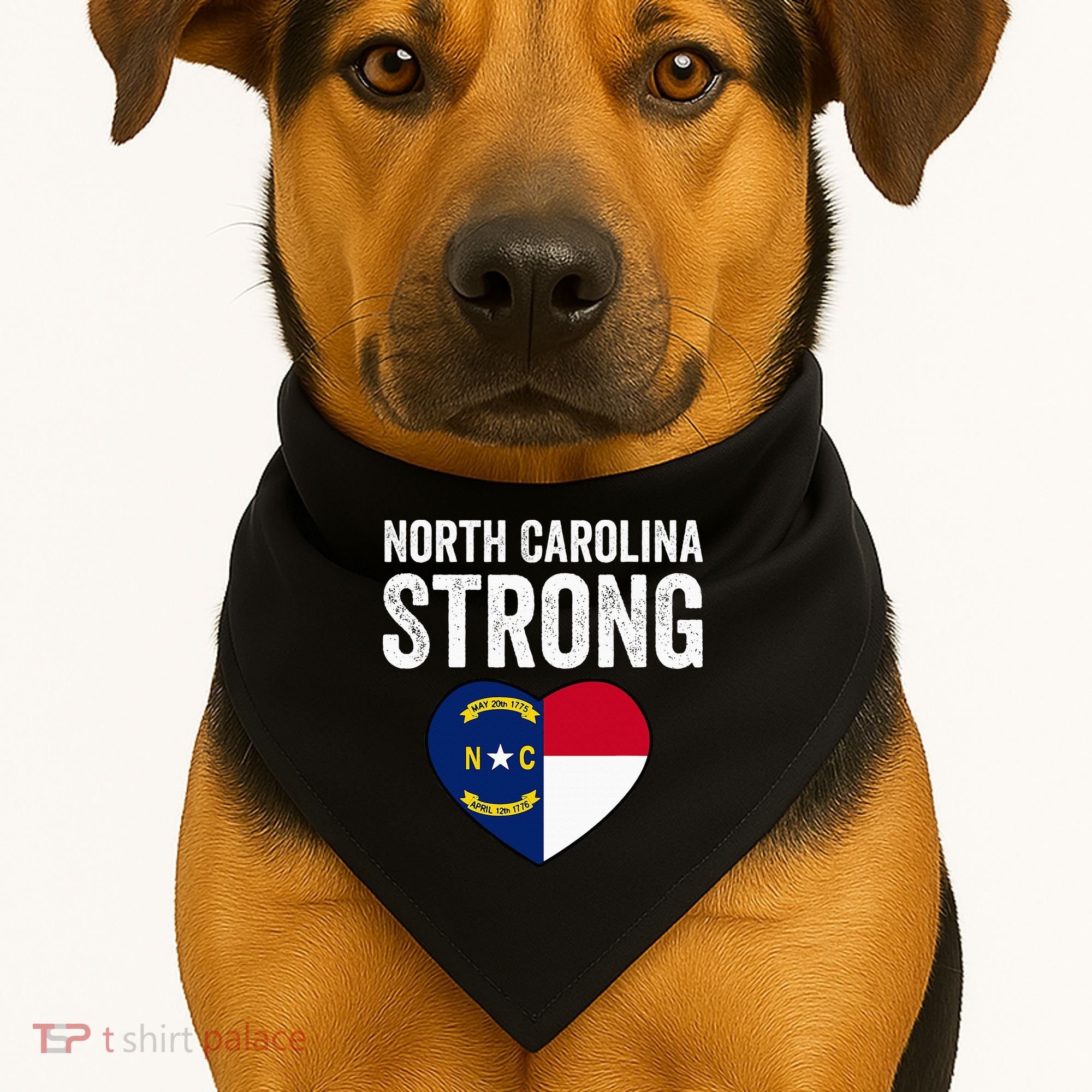 North Carolina Strong With Nc State And Love USA-Made Doggie Bandana