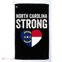 North Carolina Strong With Nc State And Love Golf Towel thumb 0