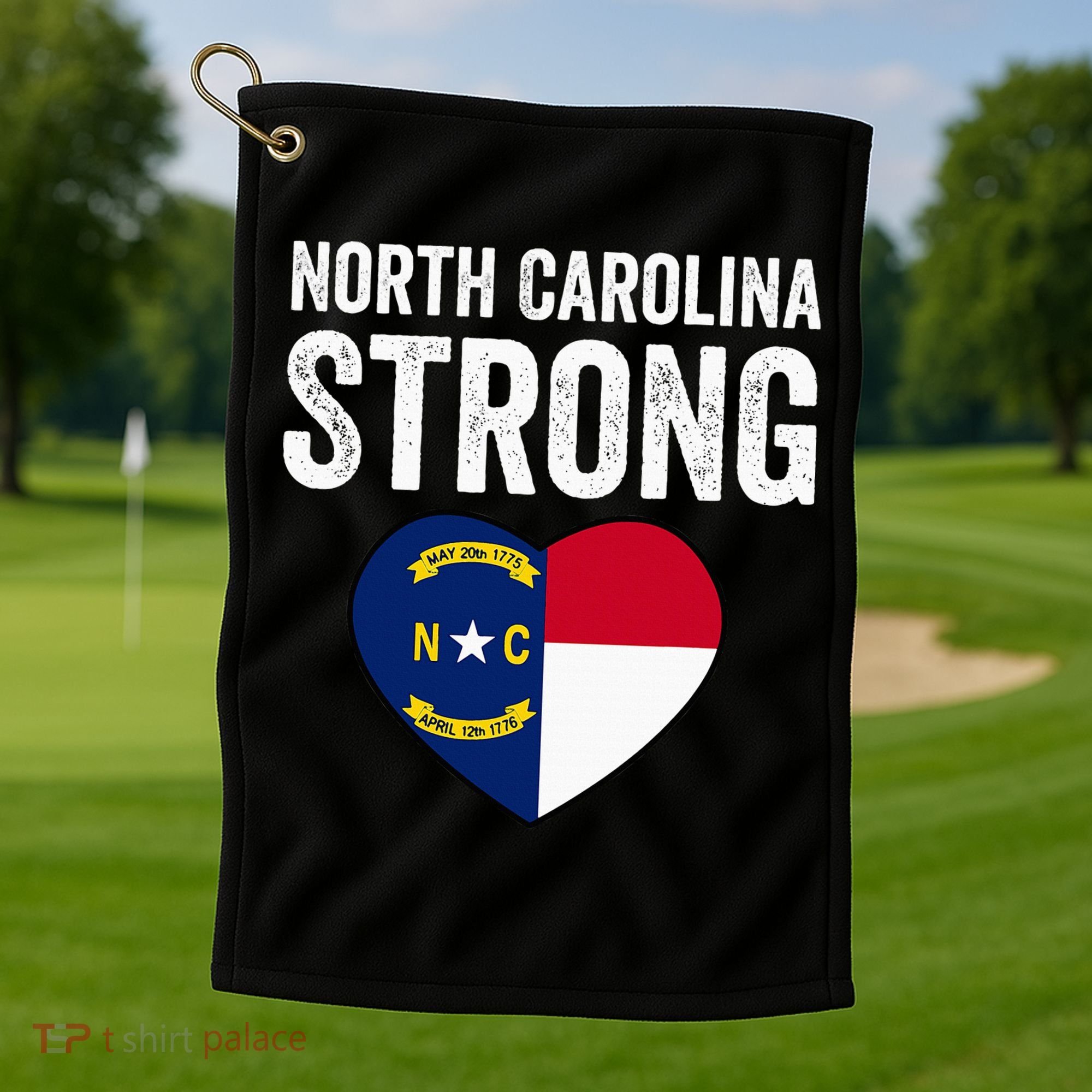 North Carolina Strong With Nc State And Love Golf Towel