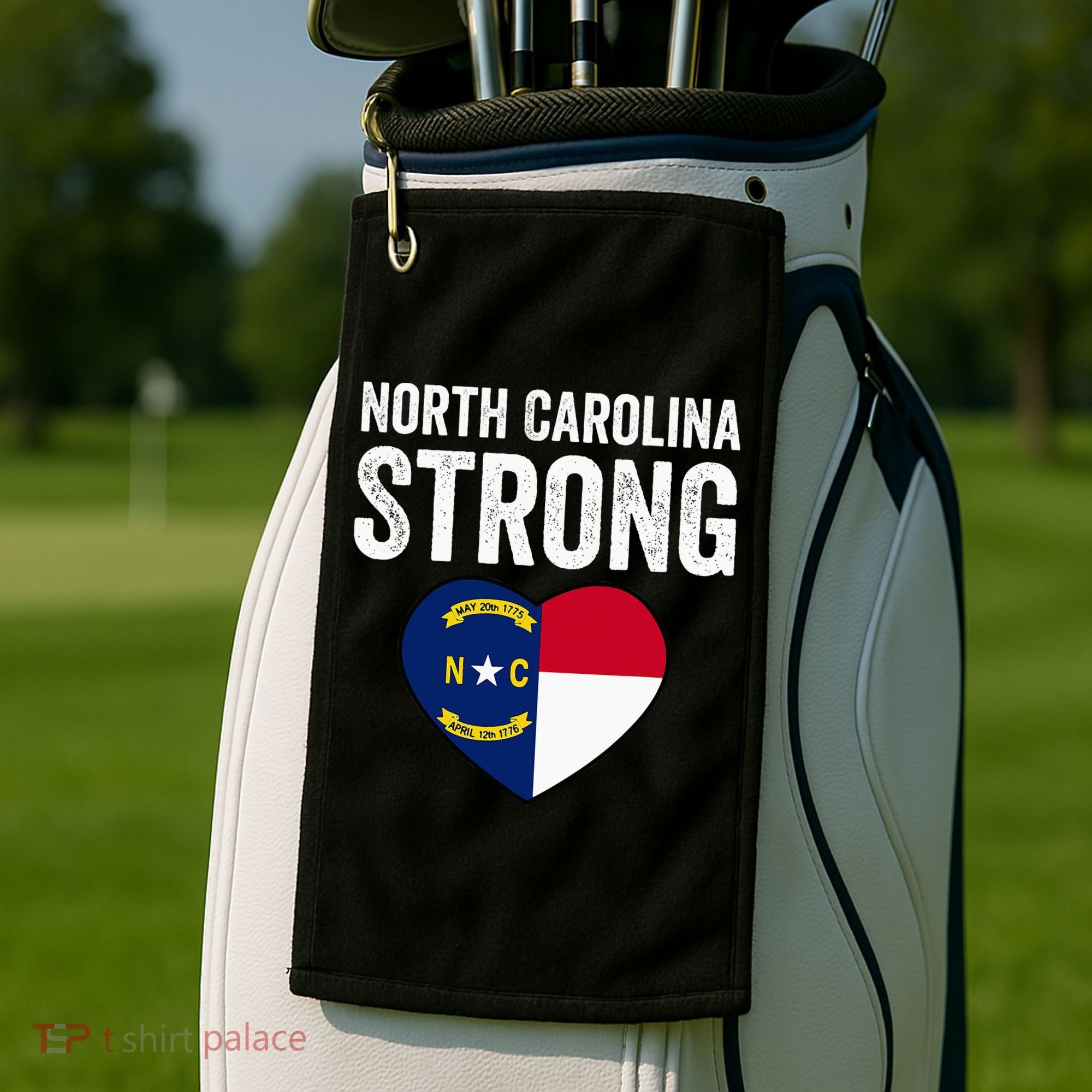 North Carolina Strong With Nc State And Love Golf Towel