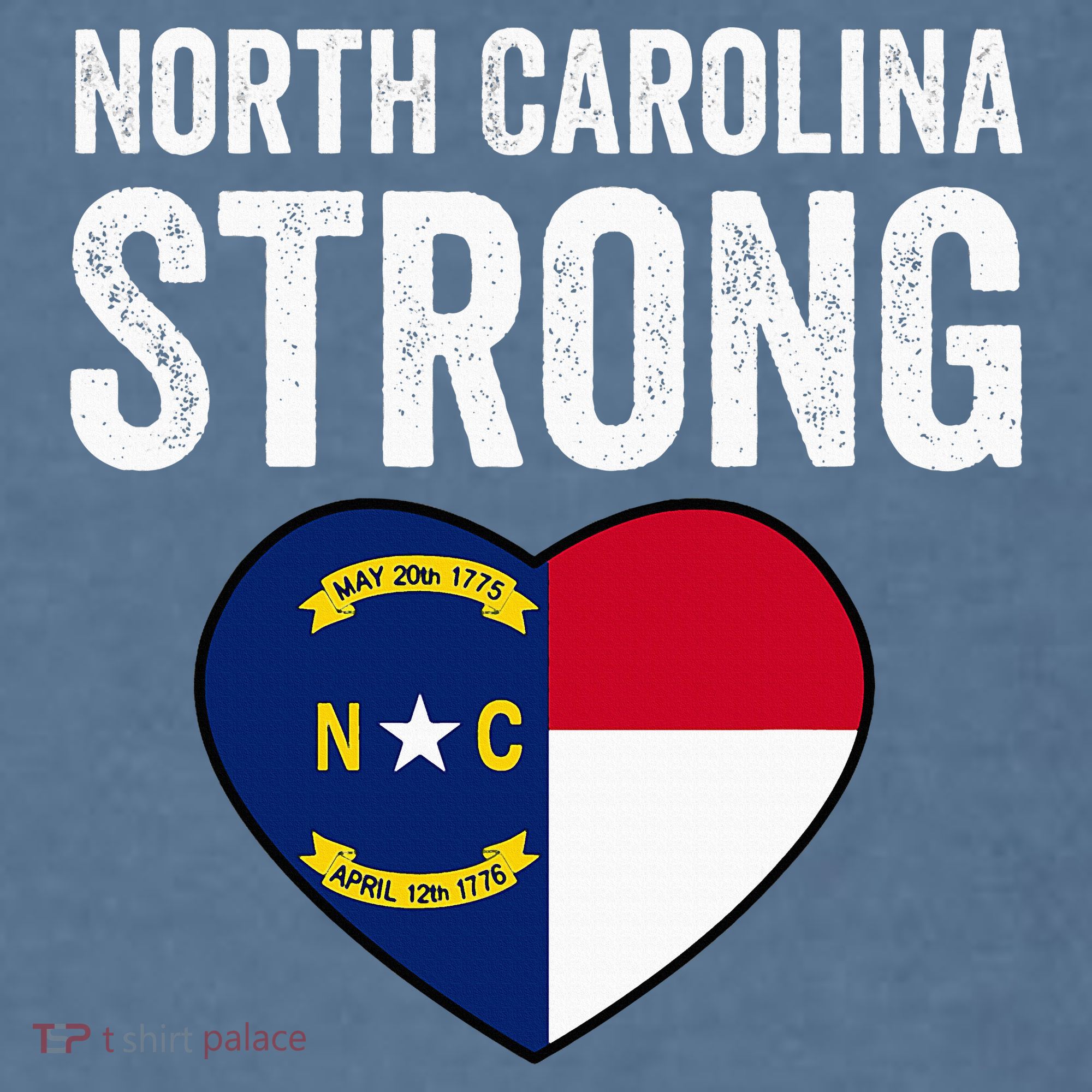 North Carolina Strong With Nc State And Love Comfort Colors Garment-Dyed Hooded Sweatshirt