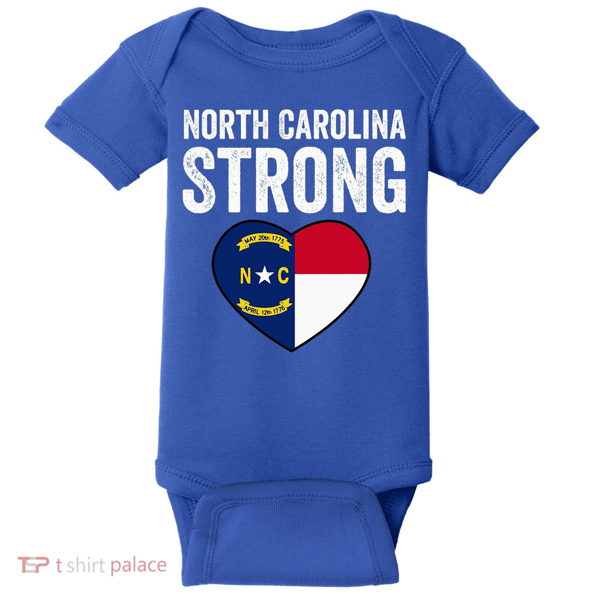 North Carolina Strong With Nc State And Love Baby Bodysuit